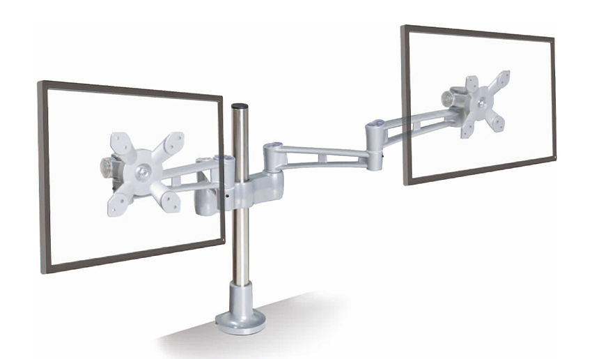Aluminiowy uchwyt na monitor 17-32 cali z regulacją wysokości i podwójnym ramieniem